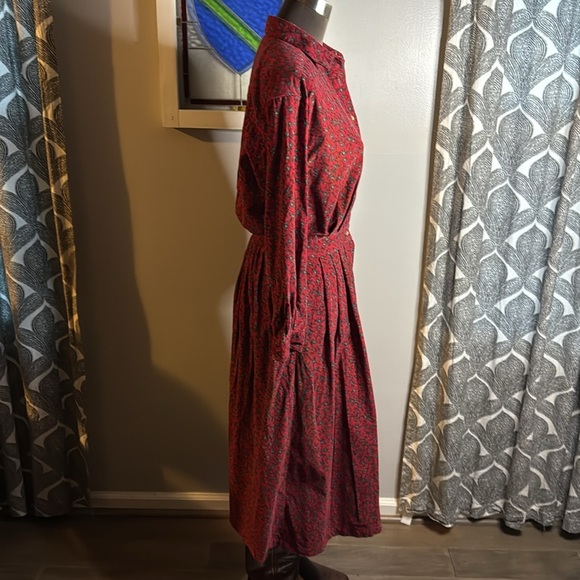 Eddie Bauer Vintage Floral Corduroy Maxi Dress SZ Small Petite - Picture 10 of 11